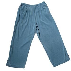 Habitat Clothes to Live In Women Crop Ankle Pants SZ XL Wide Leg Lagenlook Art